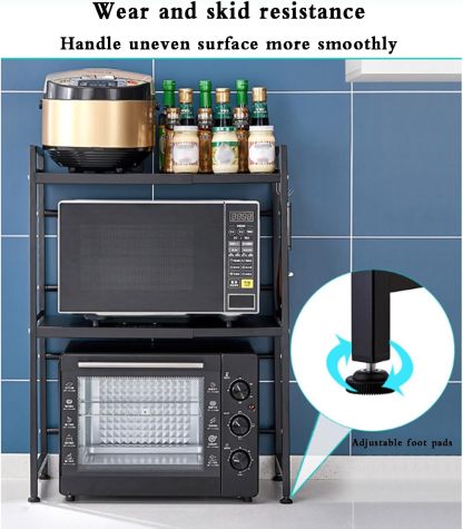 Estante ajustable para freidora de aire, soporte resistente para encimera de cocina, organizador para pequeños electrodomésticos, organizadores de estantes para despensa, color blanco.