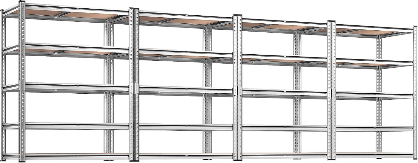 REIBII 2400LBS Garage Shelving,36" Wx16" Dx72" H Shelves for Basement | Adjustable 5-Tier Shelving Unit,High-Density MDF Shelves,Heavy Duty Storage Shelves,Easy Assembly,For Pantry Workshop Storage