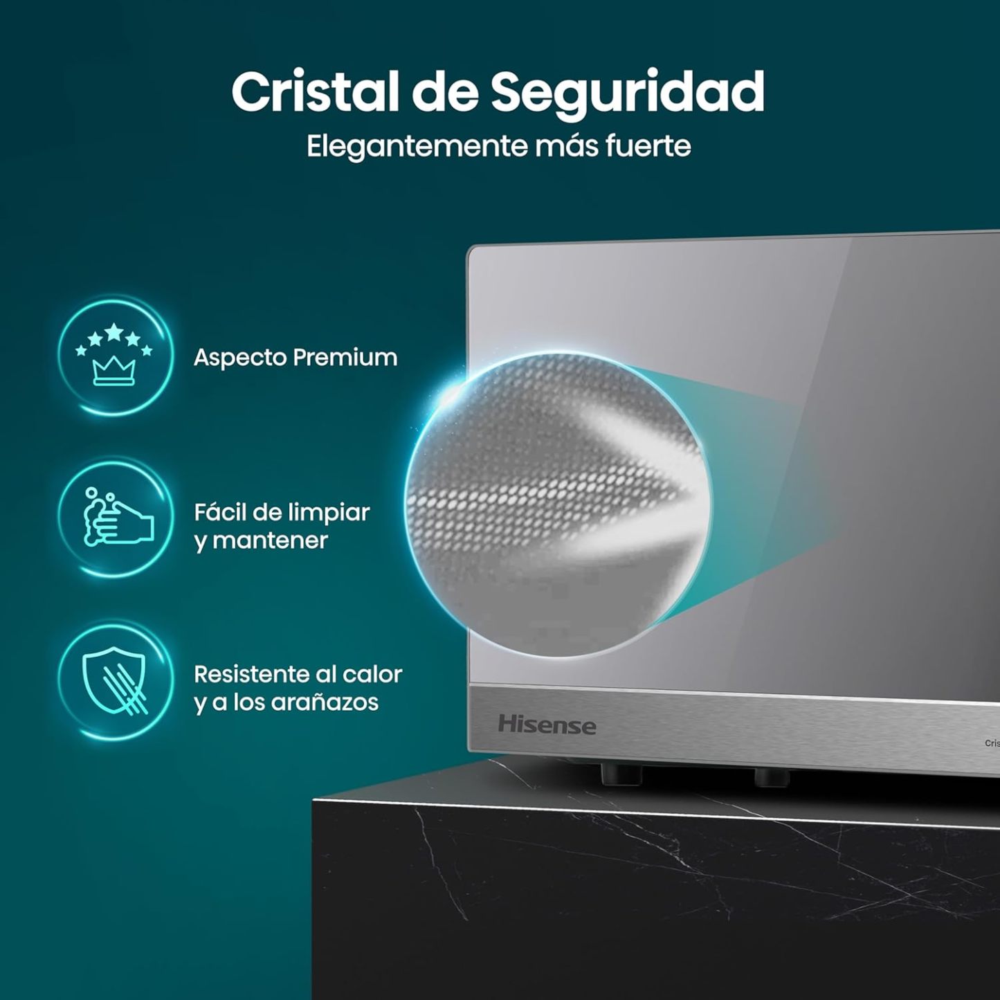 Horno de Microondas Hisense, 1.1 Pies Cúbicos, 10 Niveles de Potencia, Color Gris, Modelo HMMG3010SMG