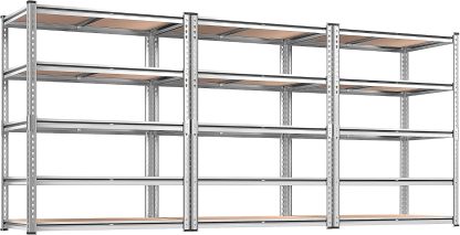 REIBII 2400LBS Garage Shelving,36" Wx16" Dx72" H Shelves for Basement | Adjustable 5-Tier Shelving Unit,High-Density MDF Shelves,Heavy Duty Storage Shelves,Easy Assembly,For Pantry Workshop Storage