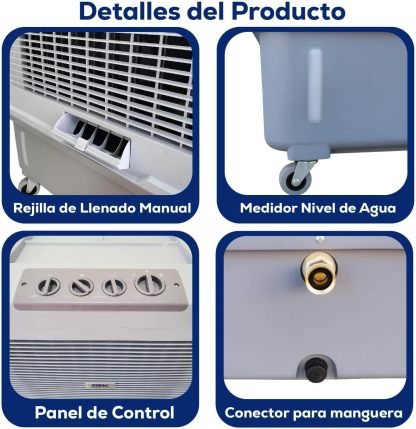 TRK Enfriador Evaporativo Industrial Portátil 60 Litros - Climatizador para Taller y Almacén - 450W