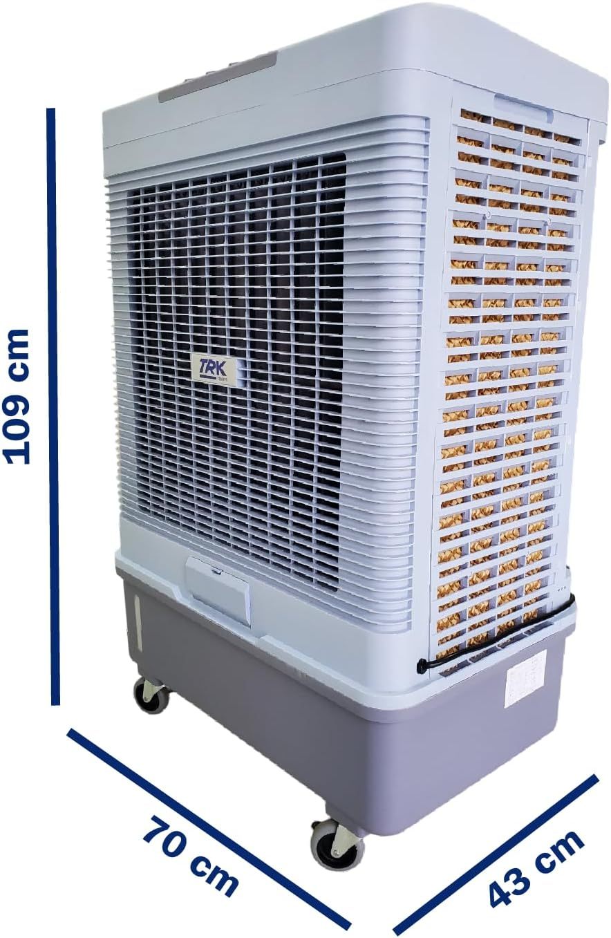 TRK Enfriador Evaporativo Industrial Portátil 60 Litros - Climatizador para Taller y Almacén - 450W