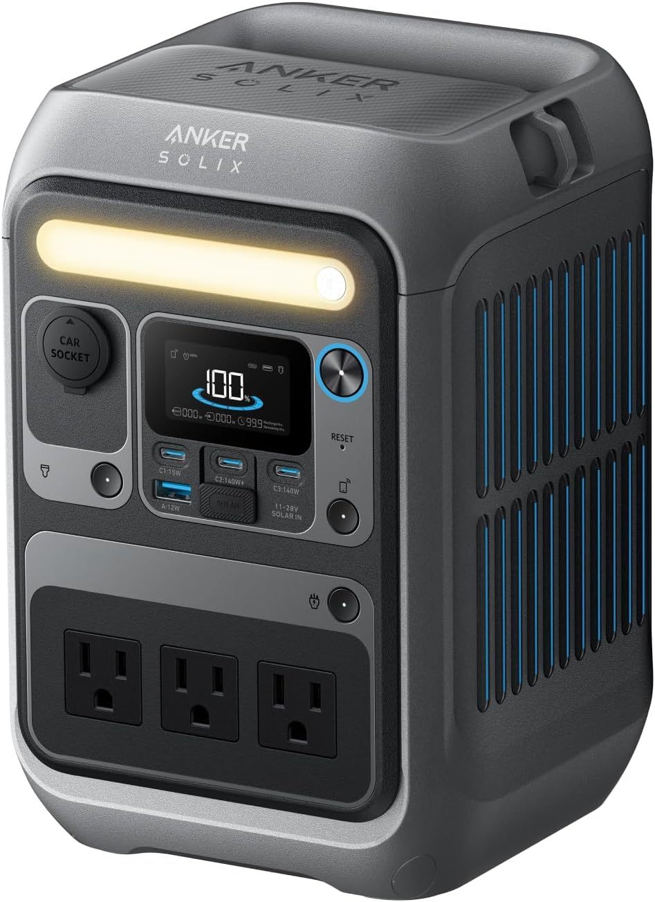 Anker - Estación de energía portátil SOLIX C300, batería LiFePO4 de 288 Wh, generador solar de 300 W (600 W), carga rápida bidireccional de 140 W, para acampar al aire última intervensión, viajes y