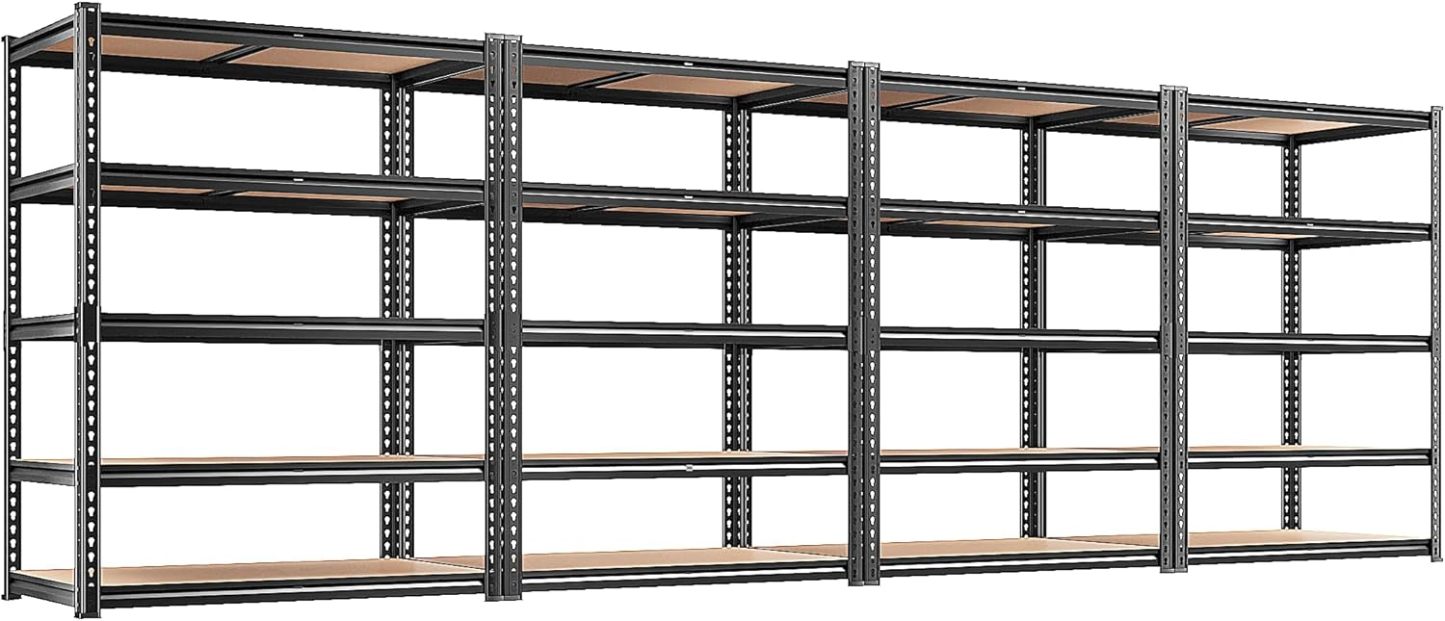 REIBII 2400LBS Garage Shelving,36" Wx16" Dx72" H Shelves for Basement | Adjustable 5-Tier Shelving Unit,High-Density MDF Shelves,Heavy Duty Storage Shelves,Easy Assembly,For Pantry Workshop Storage