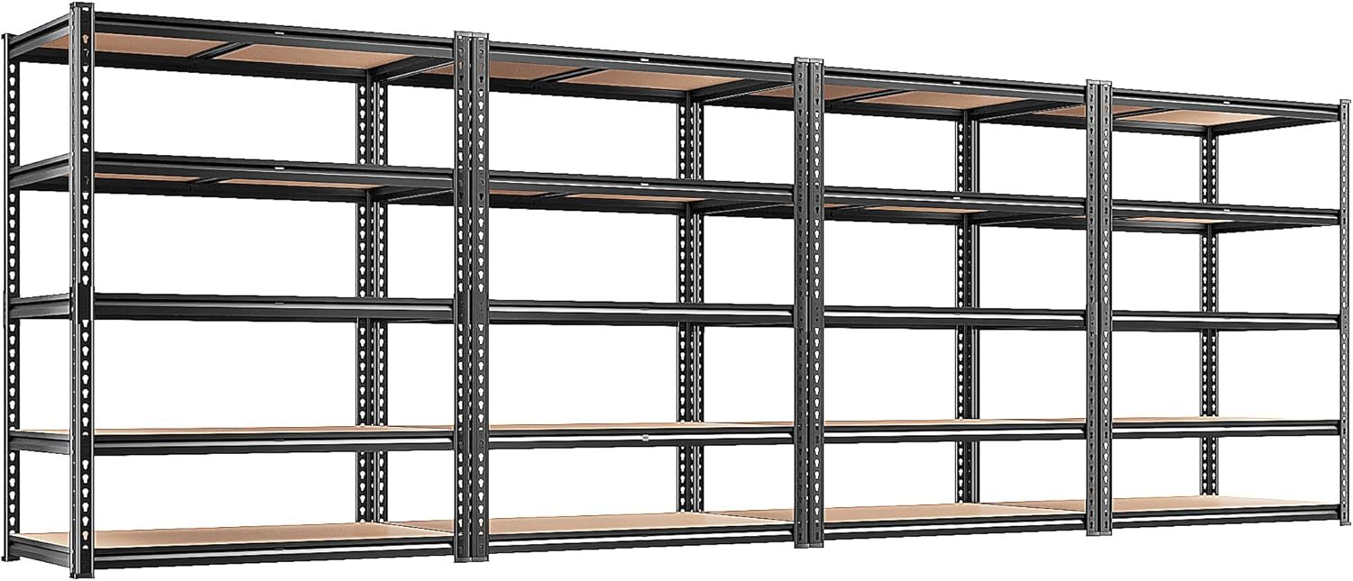 REIBII 2400LBS Garage Shelving,36" Wx16" Dx72" H Shelves for Basement | Adjustable 5-Tier Shelving Unit,High-Density MDF Shelves,Heavy Duty Storage Shelves,Easy Assembly,For Pantry Workshop Storage