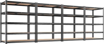 REIBII 2400LBS Garage Shelving,36" Wx16" Dx72" H Shelves for Basement | Adjustable 5-Tier Shelving Unit,High-Density MDF Shelves,Heavy Duty Storage Shelves,Easy Assembly,For Pantry Workshop Storage