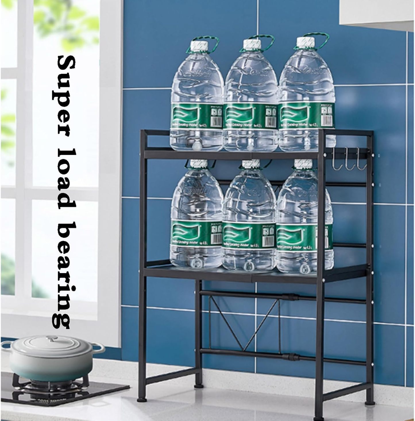 Estante ajustable para freidora de aire, soporte resistente para encimera de cocina, organizador para pequeños electrodomésticos, organizadores de estantes para despensa, color blanco.