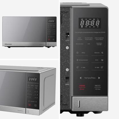 Horno de Microondas Hisense, 1.1 Pies Cúbicos, 10 Niveles de Potencia, Color Gris, Modelo HMMG3010SMG