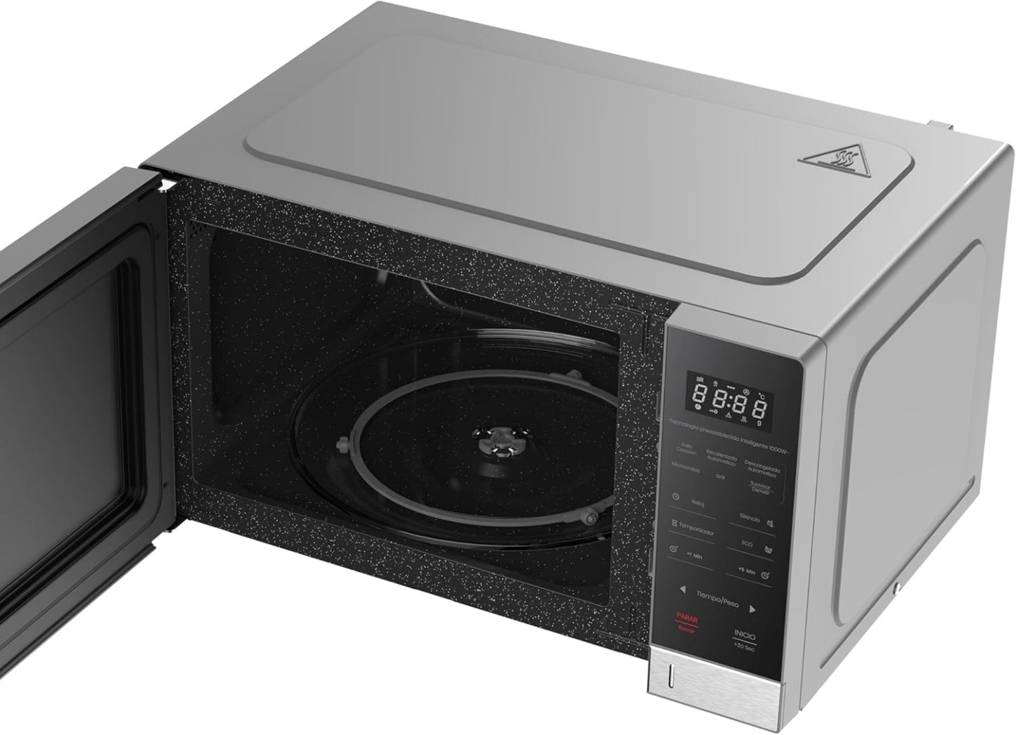 Horno de Microondas Hisense, 1.1 Pies Cúbicos, 10 Niveles de Potencia, Color Gris, Modelo HMMG3010SMG