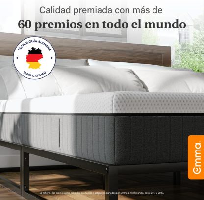 Colchón Queen Size Emma Premium Memory Foam Anti Movimiento Color Blanco