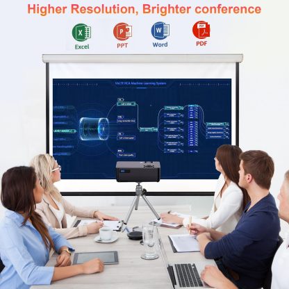 Proyector nativo 1080P con Wifi y Bluetooth, proyector de películas Full HD de 15000LM que incluye pantalla y bolsa de transporte, proyectores 4K compatibles con HDMI/USB/teléfono/portátil, para el hogar, dormitorio y exteriores.