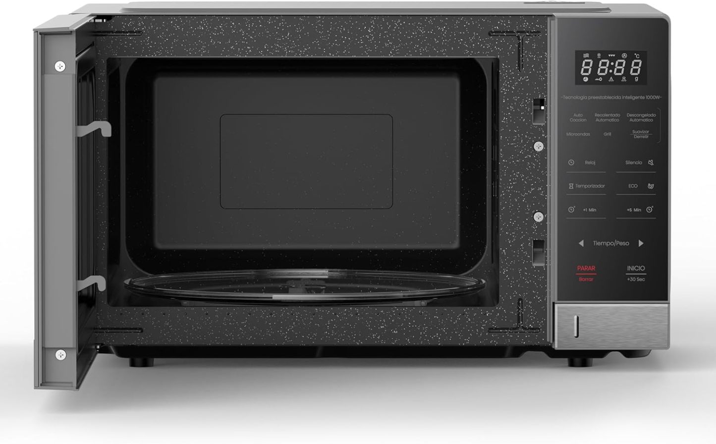 Horno de Microondas Hisense, 1.1 Pies Cúbicos, 10 Niveles de Potencia, Color Gris, Modelo HMMG3010SMG