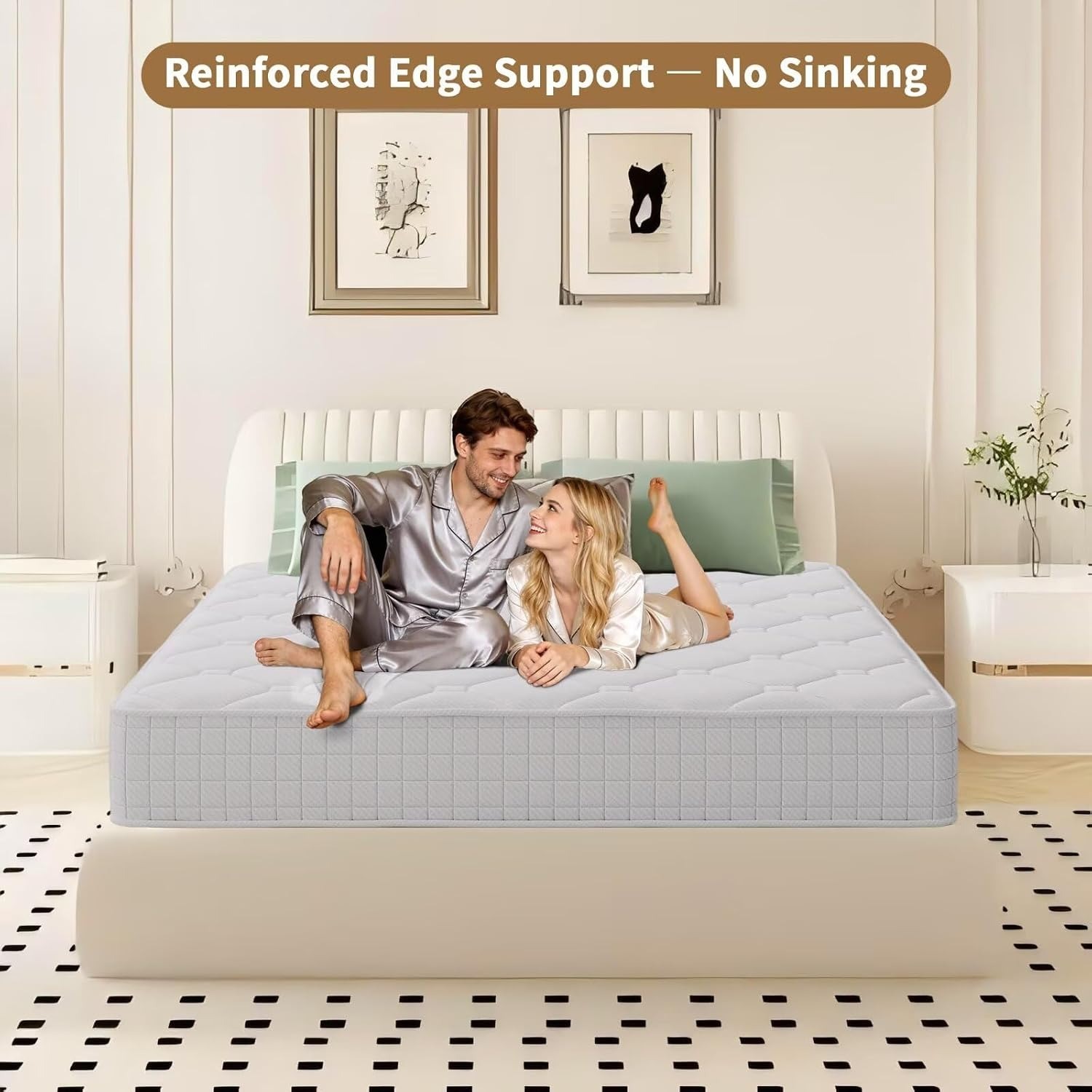 Colchón híbrido de espuma viscoelástica (Certificación CertiPUR-US) | Híbrido | 35 cm |  Eurotop + Pocket Coils + Memory Foam