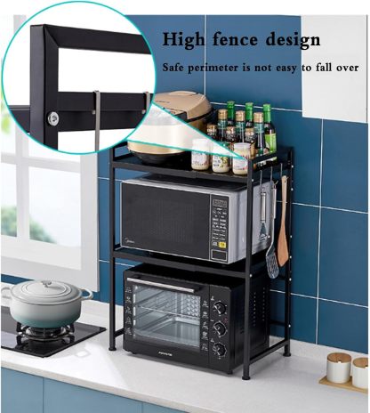 Estante ajustable para freidora de aire, soporte resistente para encimera de cocina, organizador para pequeños electrodomésticos, organizadores de estantes para despensa, color blanco.
