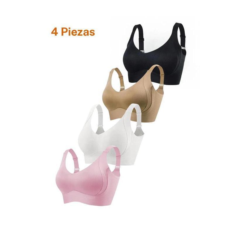 Brasier sin varillas con realce para mujer, brasier sin costuras cómodo y transpirable, lencería suave y ligera para todas las estaciones, ropa femenina