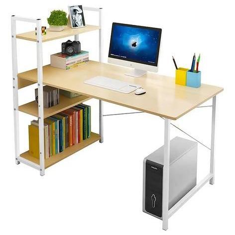 Heaimo Escritorios Minimalistas Para Computadora 100 Cm ×40 Cm × 100 Cm , Estructura Resistente De Metal, Con Repisas, Mesa Minimalista