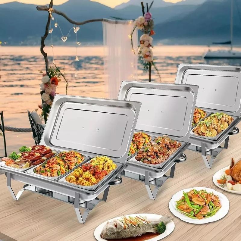 Bufetera 3 Espacios De Acero Inoxidable Para Chef Comedor 9l