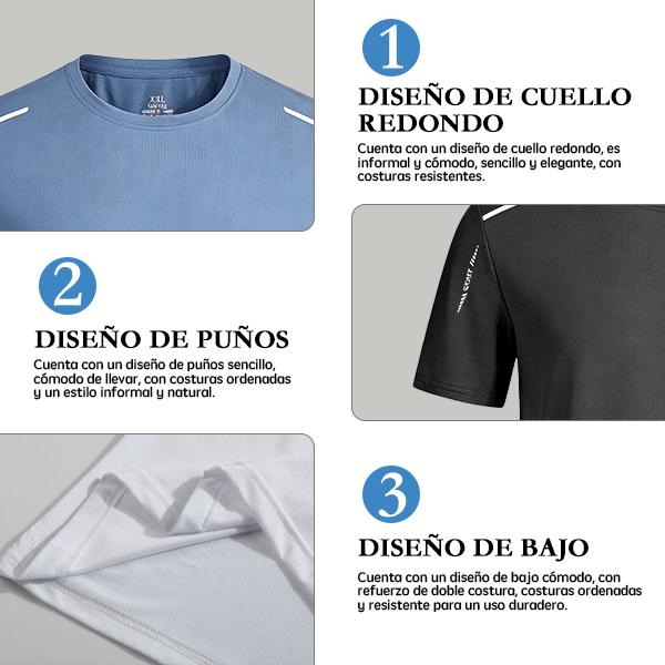 Camisetas de hombre de secado rápido Pack de 5 ranspirable y ligera
