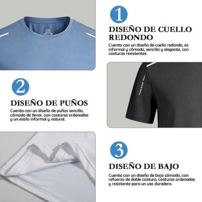 Camisetas de hombre de secado rápido Pack de 5 ranspirable y ligera