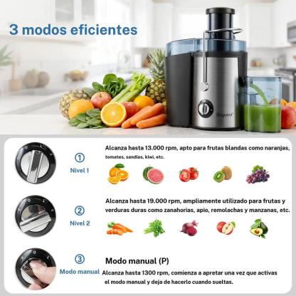 Exprimedor eléctrico Boyuevi de 800 W con jarra para jugo de 30 oz (aprox. 900 ml), licuadora centrífuga multifunción para frutas y verduras, sin BPA, fácil de limpiar, capacidad de 800 ml, diseño compacto, uso doméstico