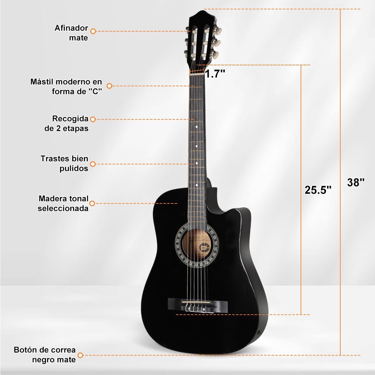 Kit de Guitarra Eléctrica, con Captación del segmento EQ2, Juego de Guitarra Eléctrica para Amantes de la Música y Principiantes, Kit Completo de Iniciación con Púas y Llave Correa para El Hombro