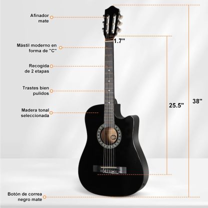 Kit de Guitarra Eléctrica, con Captación del segmento EQ2, Juego de Guitarra Eléctrica para Amantes de la Música y Principiantes, Kit Completo de Iniciación con Púas y Llave Correa para El Hombro