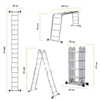 Escalera Multiposiciones De Aluminio 4.5 Metros 16 Peldaños