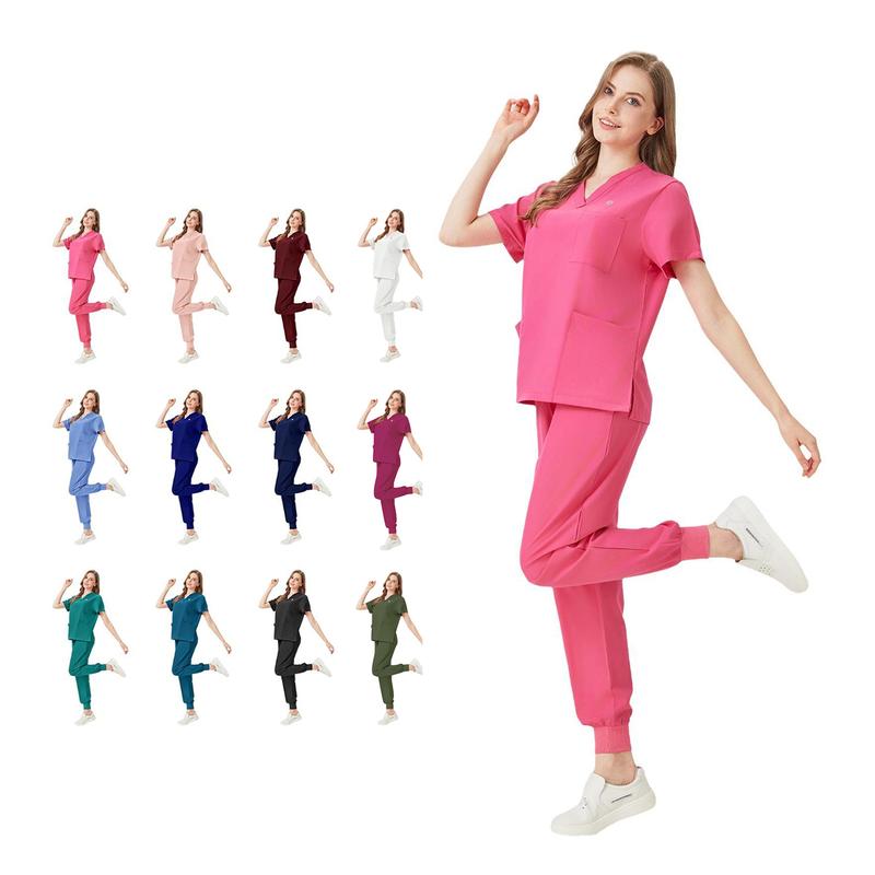 Conjunto de uniforme médico estilo jogger JELRISOFIT (Paquete de 3 piezas)