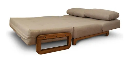 Sofa Cama Plegable Matrimonial Moderno Ingenia Mobydec Marrón Lino
