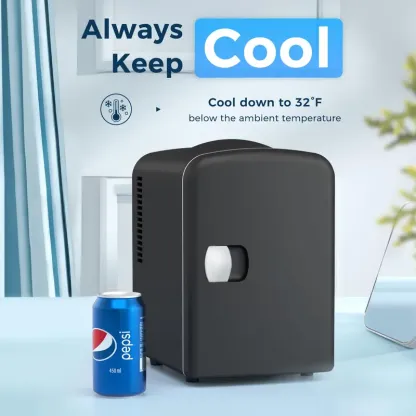 Refrigerador compacto Antarctic Star, mini refrigerador portátil, capacidad de 4 litros/6 latas de 355 ml, refrigerador pequeño portátil para cosméticos, cuidado de la piel y alimentos, ideal para el dormitorio, el coche, la oficina y la residencia estudi