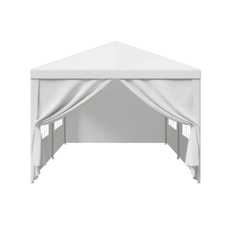Gran carpa exterior con toldo - Carpa de 10x20 pies, estructura de acero blanco, protección UV para bodas, eventos de catering (tiendas de campaña y accesorios para deportes, acampada y senderismo al aire libre), toldo desmontable.