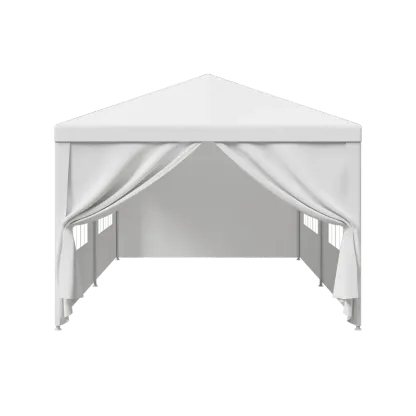Gran carpa exterior con toldo - Carpa de 10x20 pies, estructura de acero blanco, protección UV para bodas, eventos de catering (tiendas de campaña y accesorios para deportes, acampada y senderismo al aire libre), toldo desmontable.