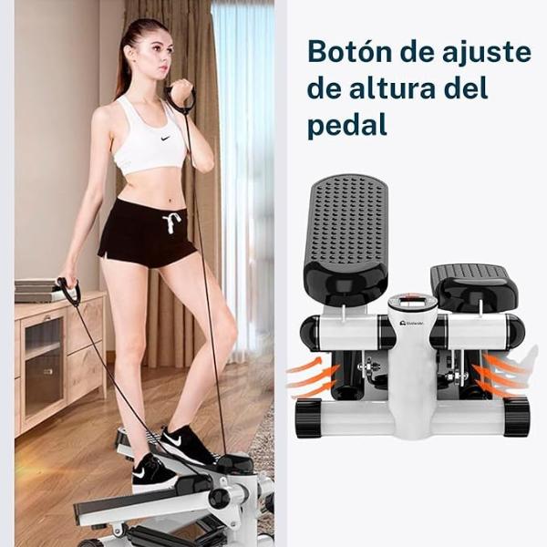 Bluelander Mini Escaladora Fitness con Monitor LCD y Bandas de Resistencia Removibles para Ejercicio en Casa