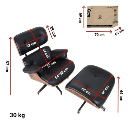 Sillón Giratorio Charles Modelo Eames Con Ottoma Lounge
