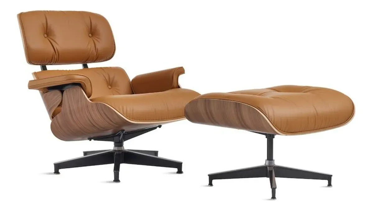 Sillón Giratorio Charles Modelo Eames Con Ottoma Lounge