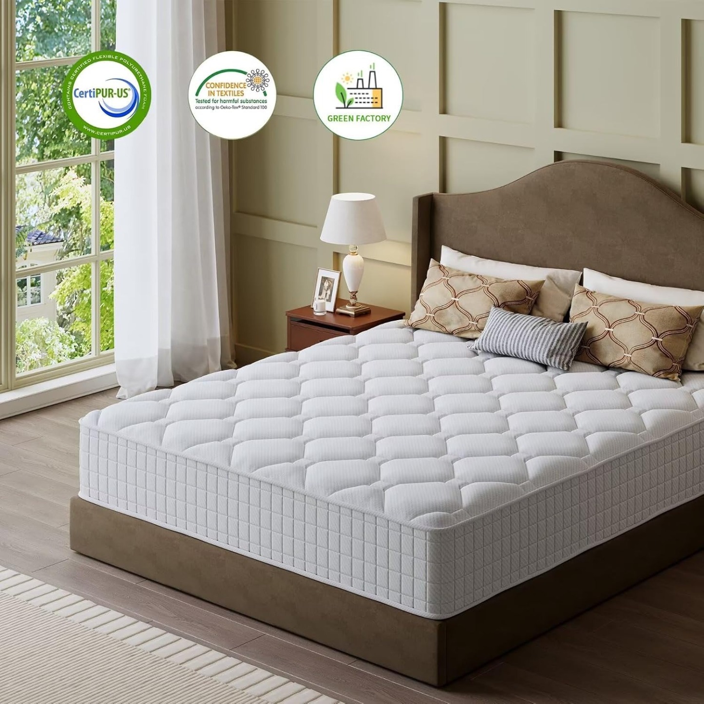 Colchón híbrido de espuma viscoelástica (Certificación CertiPUR-US) | Híbrido | 35 cm |  Eurotop + Pocket Coils + Memory Foam
