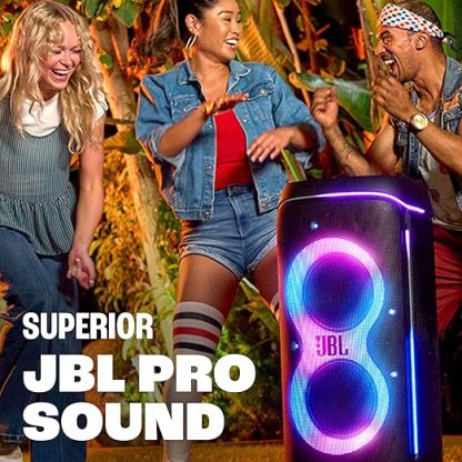 JBL PartyBox Ultimate Bocina Efecto Luz LED, Bluetooth, 1100 W de Potencia, Resistente al Agua IPX4 - Negro