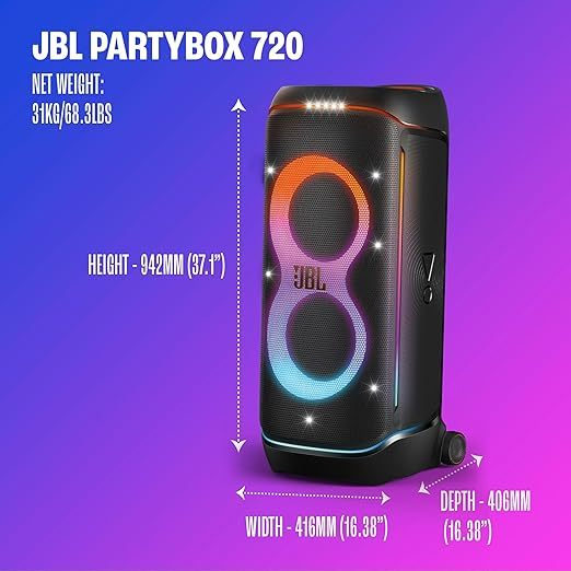JBL PartyBox Ultimate Bocina Efecto Luz LED, Bluetooth, 1100 W de Potencia, Resistente al Agua IPX4 - Negro