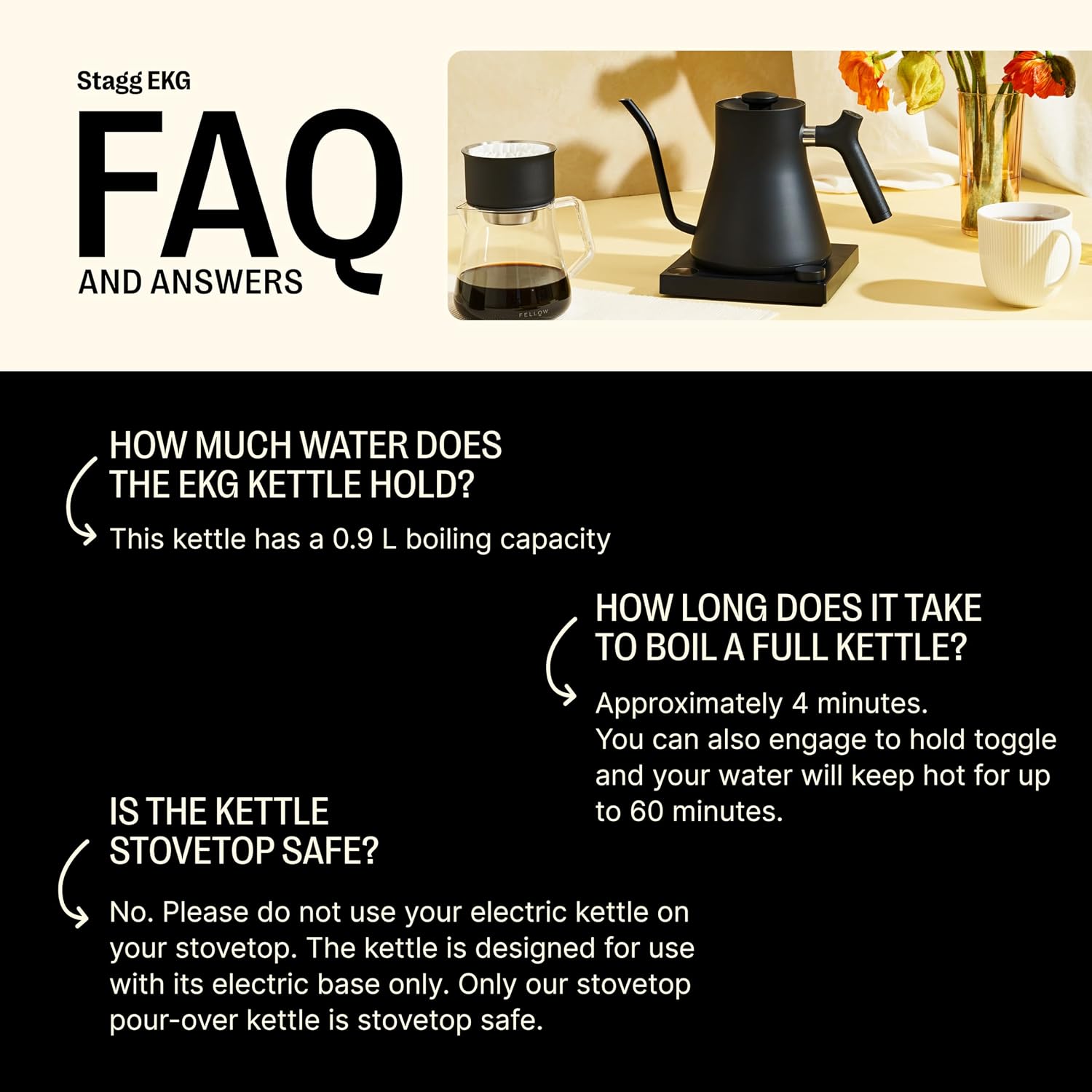 Fellow Stagg EKG Pro Gooseneck Electric Kettle, Brew Timer, 0.9 Liter