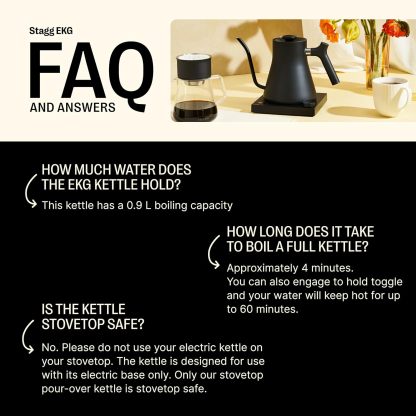 Fellow Stagg EKG Pro Gooseneck Electric Kettle, Brew Timer, 0.9 Liter