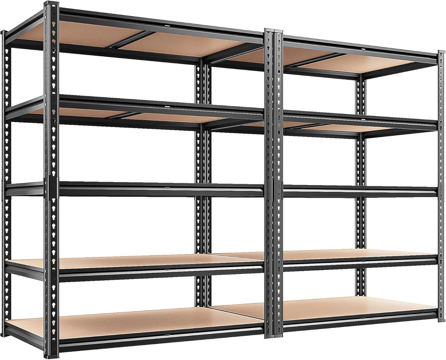 REIBII 2400LBS Garage Shelving,36" Wx16" Dx72" H Shelves for Basement | Adjustable 5-Tier Shelving Unit,High-Density MDF Shelves,Heavy Duty Storage Shelves,Easy Assembly,For Pantry Workshop Storage