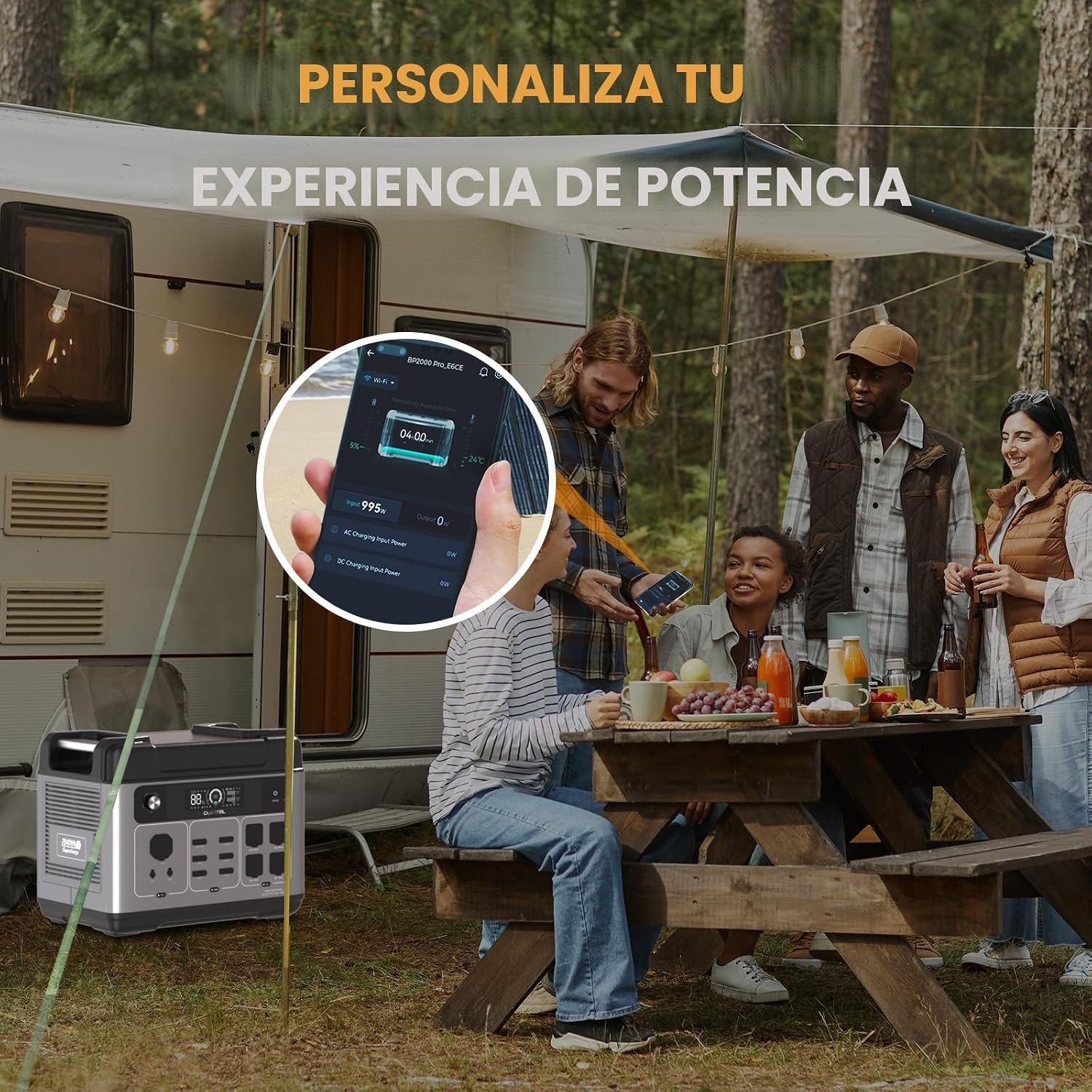 OUKITEL P2001 Plus - Generador solar de 2400 W, estación de energía solar de 2048 Wh (panel solar opcional), carga rápida de 1800 W, estación de energía de emergencia inteligente con control de aplicación para el hogar, campamento, respaldo de batería al 