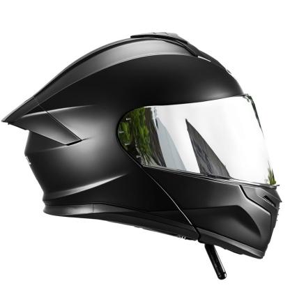 Cascos Moto Integral Abatible, con LuzLed, con Bluetooth Puede Hablar yEscuchar musica, para Mica Plata, NegroMate, Certificado Dot