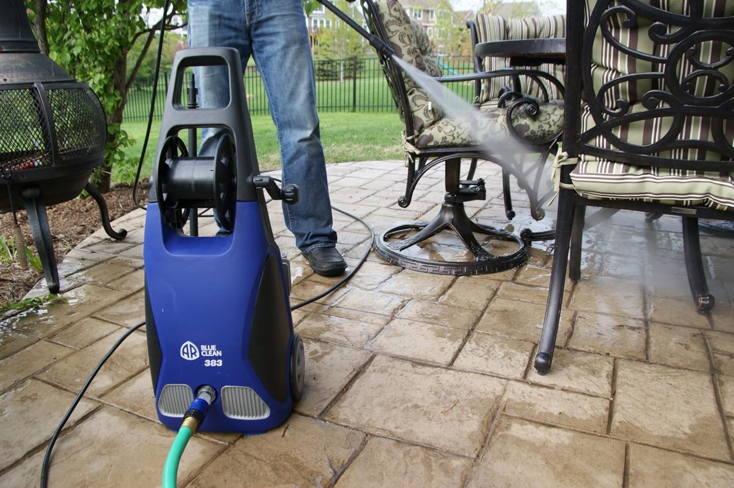 AR Blue Clean AR390SS 2000 PSI - Limpiador eléctrico con Pistola de Spray, Varilla, Manguera DE 76,2 cm y Cable de alimentación DE 88,9 cm, Color Azul, Azul, 1-Paquete
