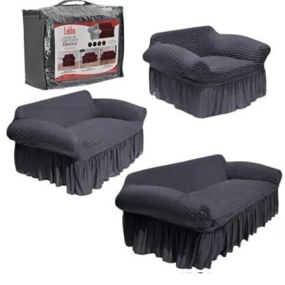 Protector Cubre Sala Stretch Fit Falda Bubble 3 Piezas