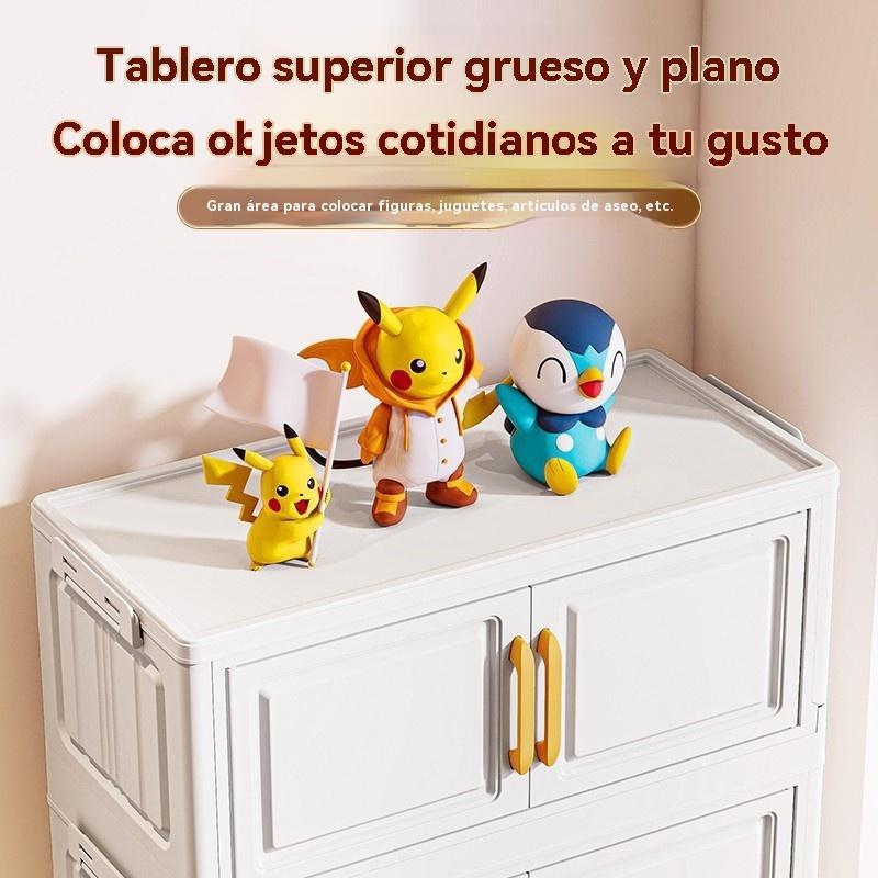 Gabinete de exhibición plegable de doble puerta en oferta, gabinete de almacenamiento de ropa para el hogar, organizador de caja, armario de almacenamiento de juguetes y snacks