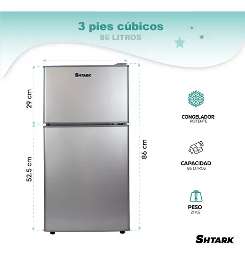 Frigobar Refrigerador Con Freezer Cuory 86l 2 Puertas 3 Pies