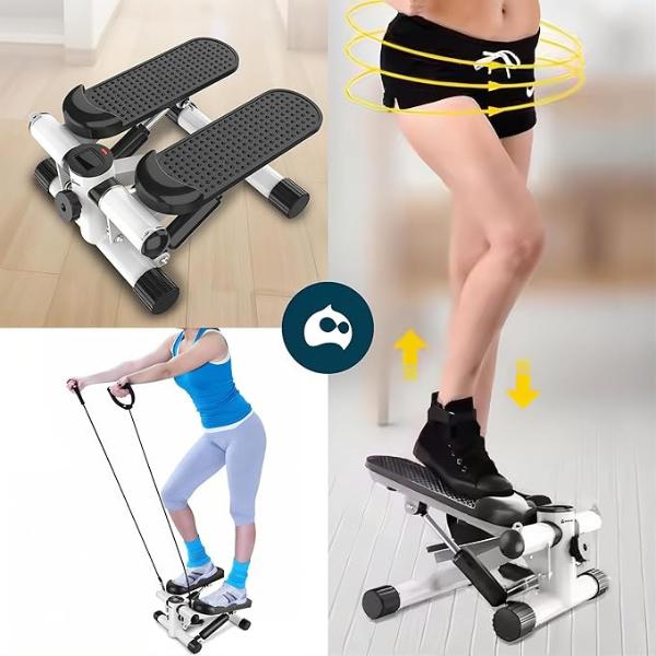 Bluelander Mini Escaladora Fitness con Monitor LCD y Bandas de Resistencia Removibles para Ejercicio en Casa
