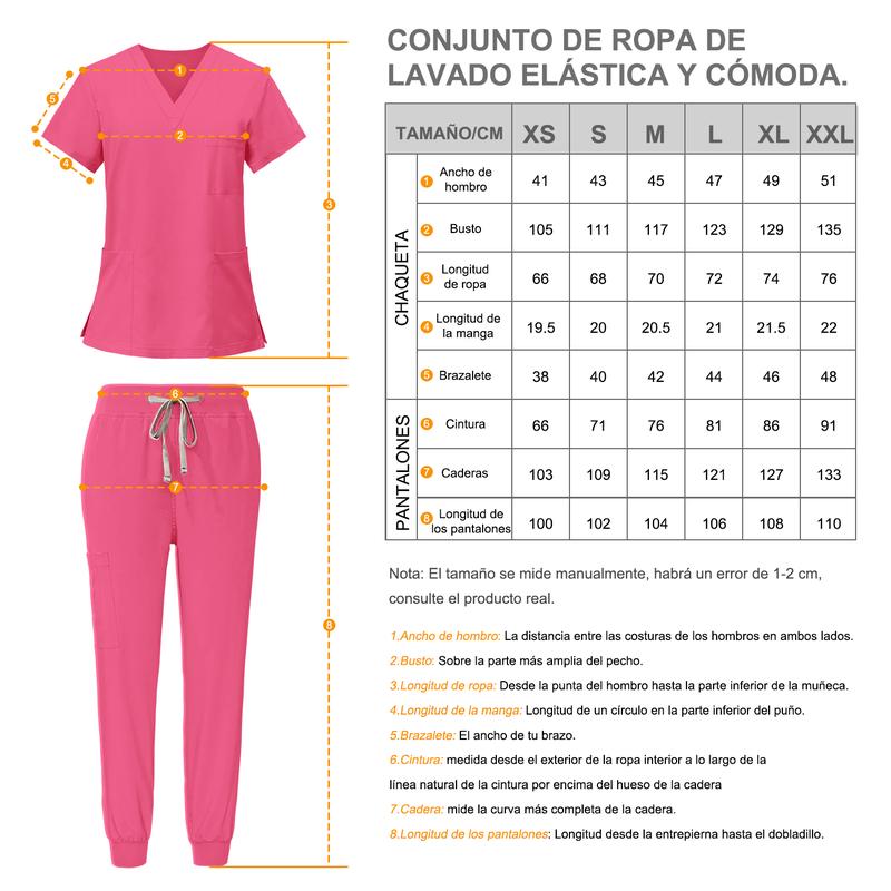Conjunto de uniforme médico estilo jogger JELRISOFIT (Paquete de 3 piezas)