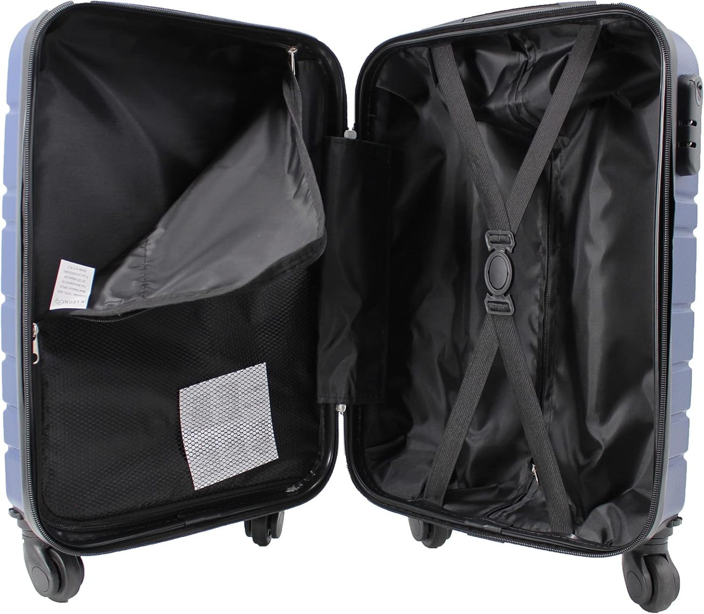 Maleta R.Leone EasyJet, 45 x 36 x 20 cm, ABS, 4 ruedas autónomas (Azul, Maleta 611 50 x 33 x 20 cm)